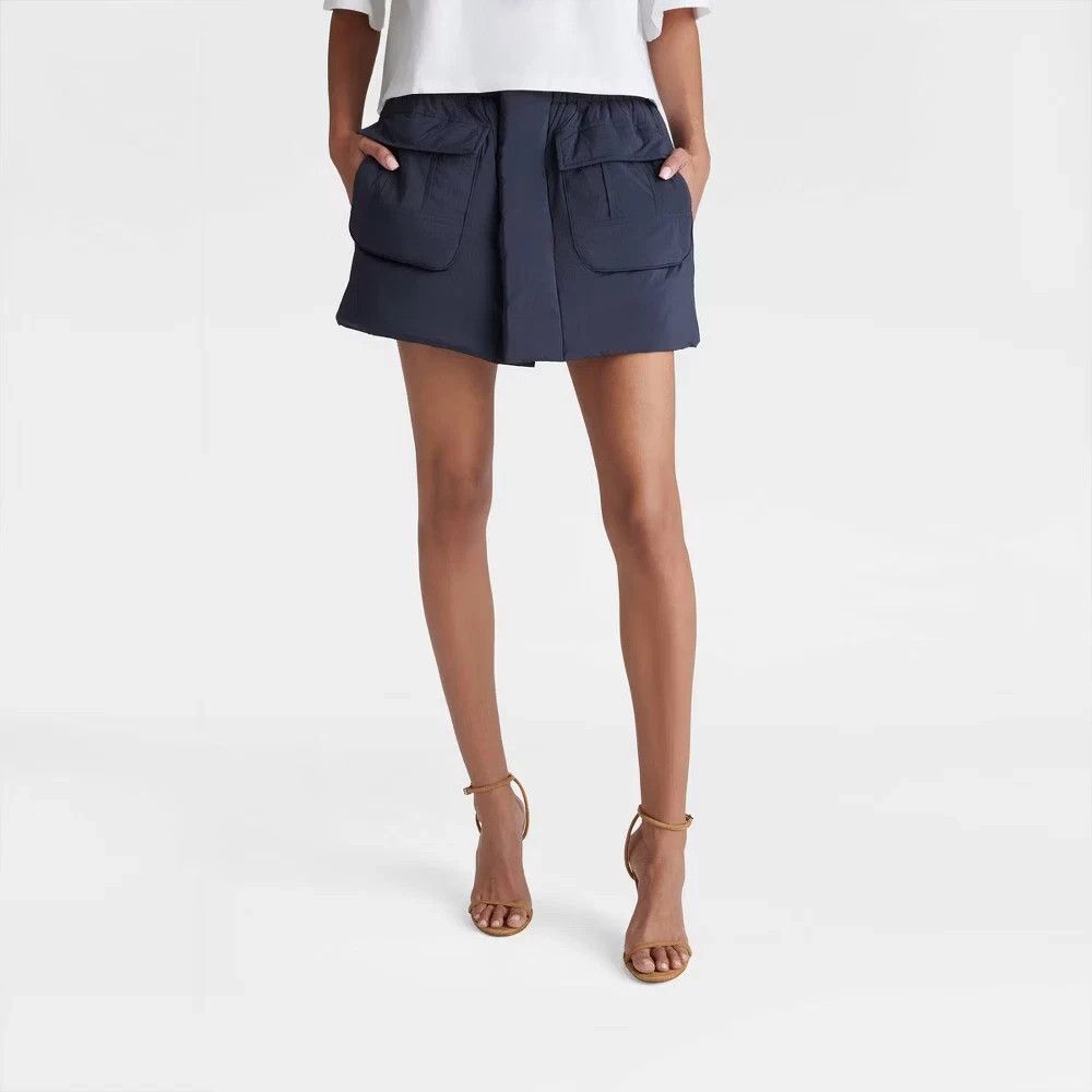 KBB by KAHLANA Women's 'The Duvet Cargo Skirt' - Navy Blue XS NWOT